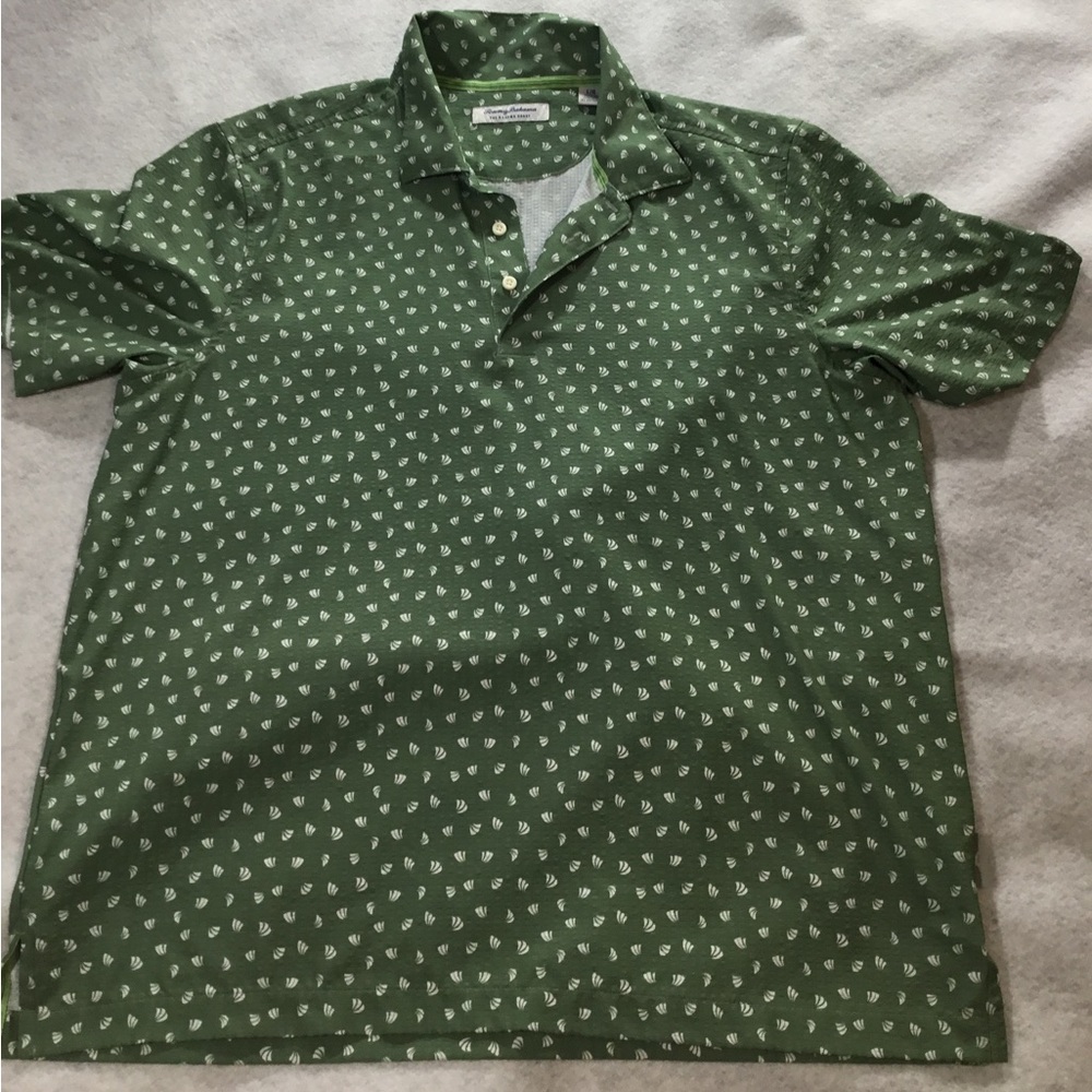 Tommy Bahama Men’s  Coast Deco Palms Island Zone Polo SZ Large gently used